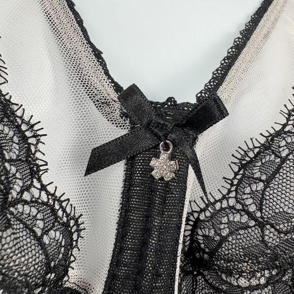 WACOAL 40G Black Retro Chic Full Figure Underwire Bra Mesh Plus Size 855186 - Picture 11 of 15